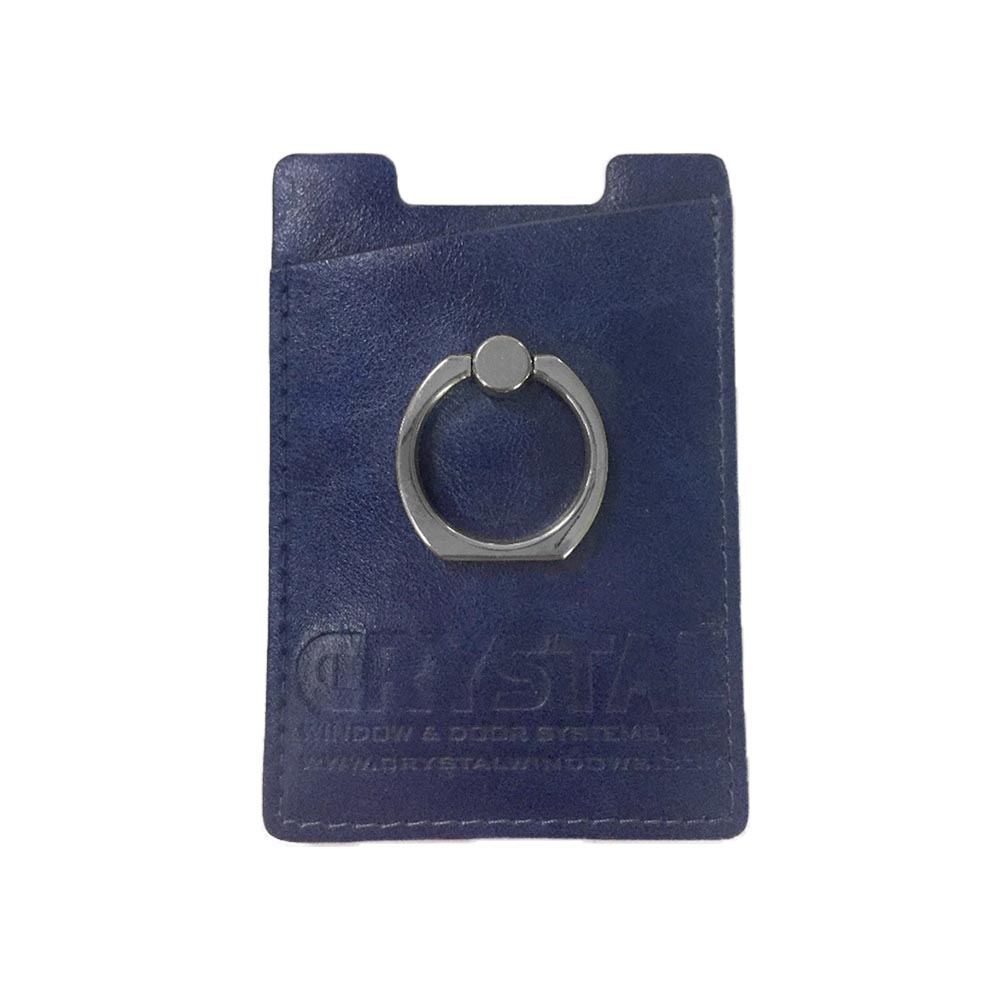 Metal Phone Ring Holder with RFID PU Card Holders